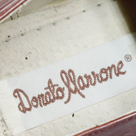 Donato Marrone Brown Leather Lace-Up Square Toe Office Dress Oxfords M695 - Picture 9 of 11